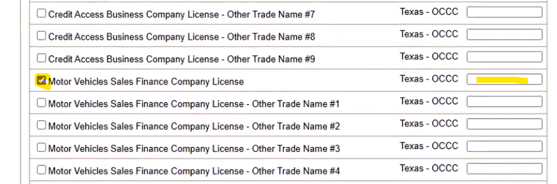 NMLS License Number Transition Field